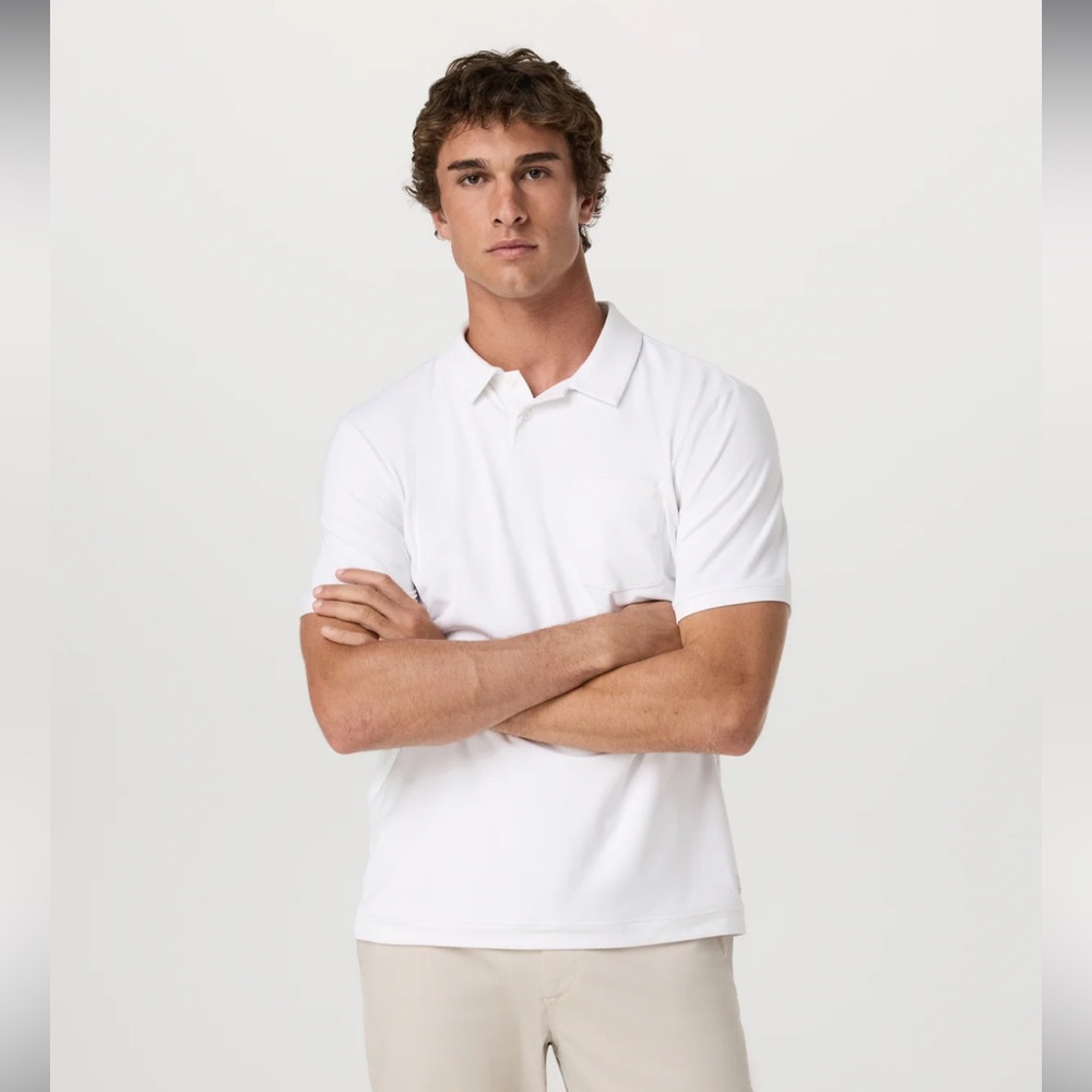 Vuori Short Sleeve Ponto Performance Polo in White